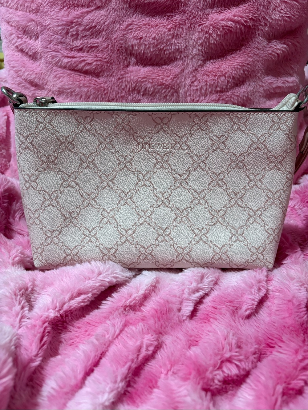 Nine West Light Pink Monogram Crossbody Bag